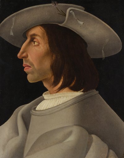Retrato de um Homem de Perfil, ca. 1525. de Italian Painter
