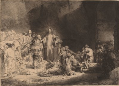 A pregação de Cristo (gravura dos cem florins) de Rembrandt van Rijn