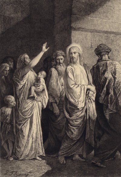 Uma mulher glorifica a Jesus de after Albert Robida