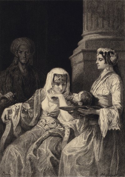 Herodias e a cabeça de João Batista de after Albert Robida