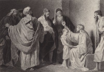 Jesus e uma criança de after Albert Robida
