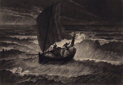 Jesus dormindo durante a tempestade de after Albert Robida