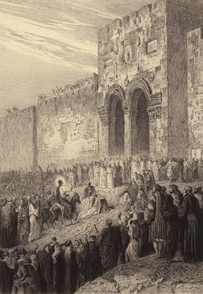 Jesus entrando em Jerusalém de after Albert Robida