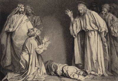 Jesus cura a criança possuída de after Albert Robida