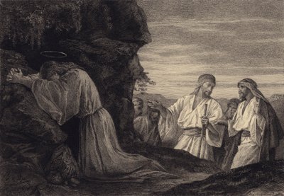 Jesus em oração de after Albert Robida