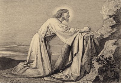 Jesus rezando de after Albert Robida