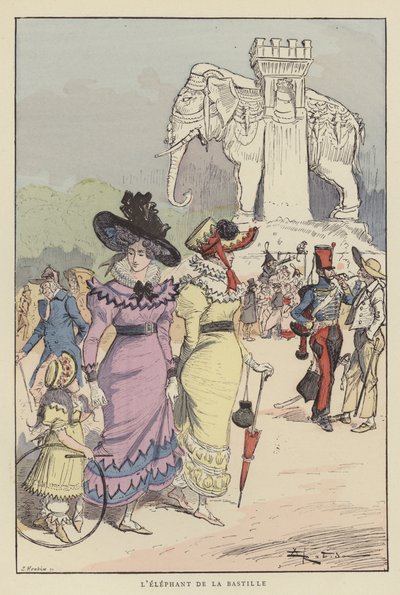 Elefante De La Bastille de after Albert Robida