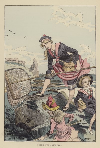Pesca de camarão de after Albert Robida