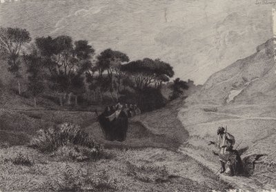 Os dois homens cegos de Jericó de after Albert Robida