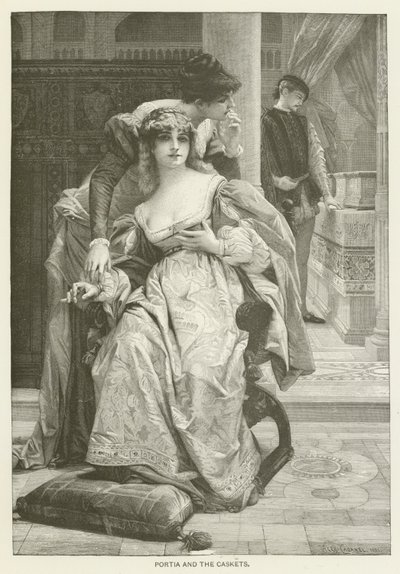 Portia e os caixões de after Alexandre Cabanel