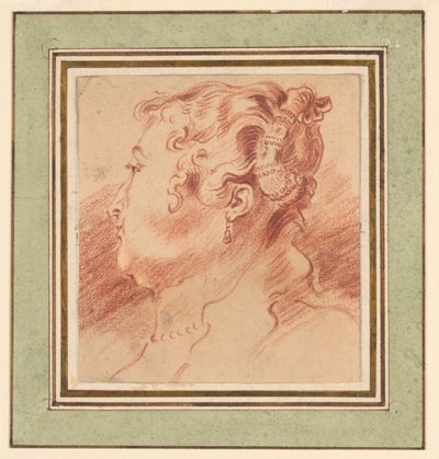 Estudo da cabeça da mulher de after Antoine Watteau
