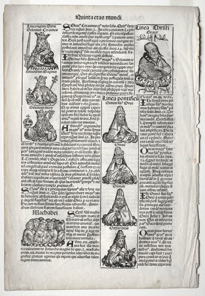 Página Genealógica; publicado na Crônica de Nuremberg por Hartmann Schedel de after Augustin Pajou
