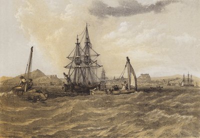 Edimburgo desde o Frith of Forth (cromolitho) de after C. Stanfield