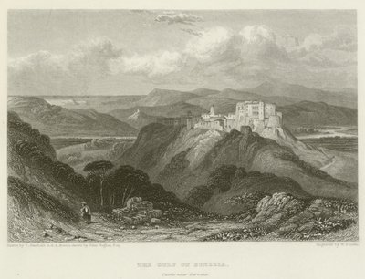 O golfo de Spezzia, castelo perto de Sarzana de after C. Stanfield