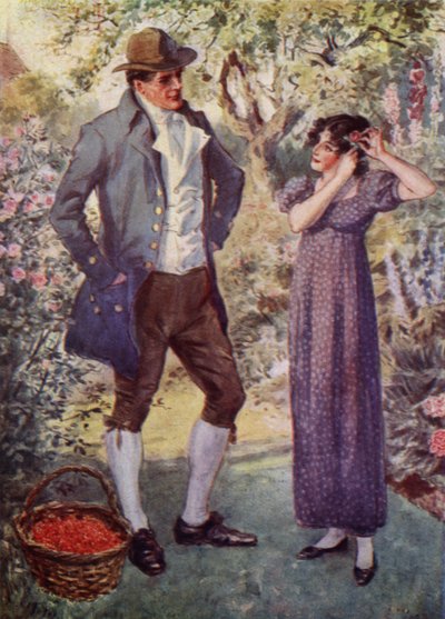 Adam Bede dá uma rosa para Hetty de after Charles Edmund Brock