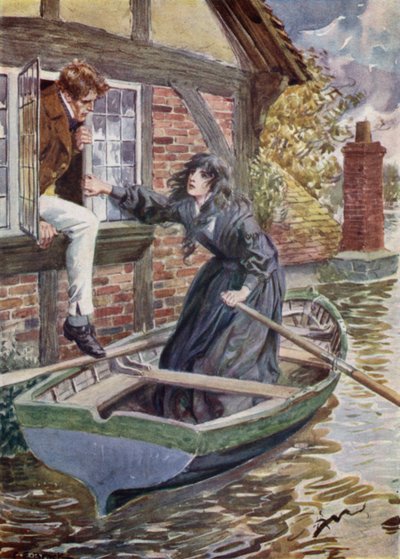 Maggie Tulliver resgata Tom no moinho de after Charles Edmund Brock