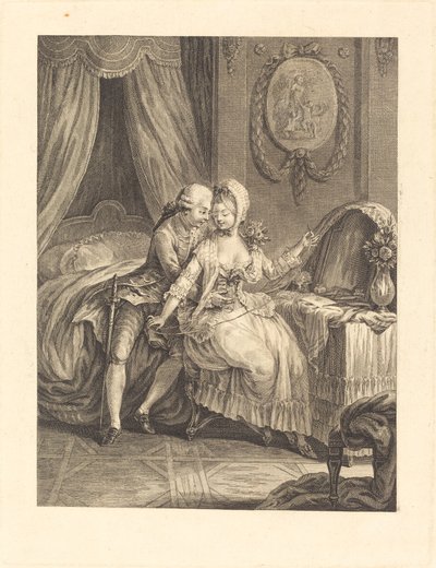 Dame a sa toilette de after Charles Eisen