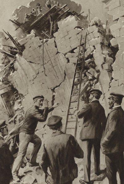 Um marinheiro inglês auxiliando o esforço de resgate após o terremoto de Messina de after Charles Mills Sheldon