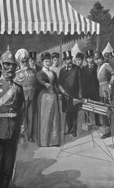 A Princesa de Gales Disparando a Primeira Chance em Bisley, 12 de julho de 1890 de after Charles Mills Sheldon