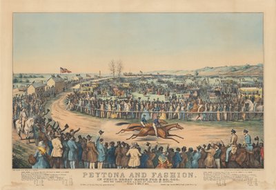 Peytona e moda: em sua grande partida por US $ 20.000. Curso Sobre a União L.I. 13 de maio. 1845, ganho por Peytona. Horário 7:39 3/4, 7:45 1/4 de after Charles Severin