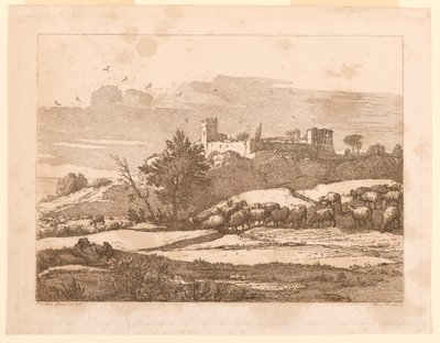 Paisagem com um castelo de after Claude Lorrain
