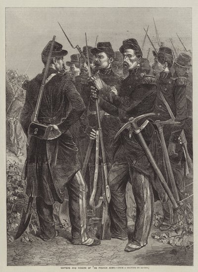 Sapadores e mineiros do exército francês de after Denis Auguste Marie Raffet