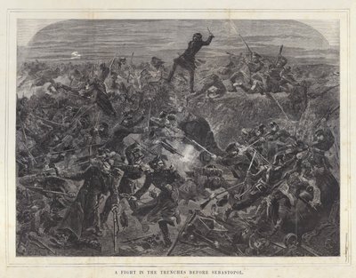Uma luta nas trincheiras antes de Sebastopol de after Edmond Morin