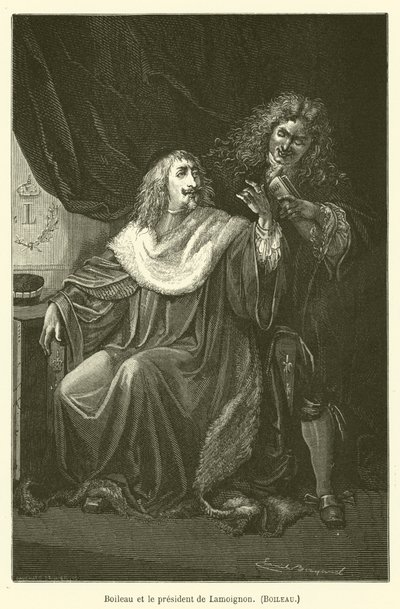 Boileau e o presidente de Lamoignon, Boileau de after Emile Antoine Bayard