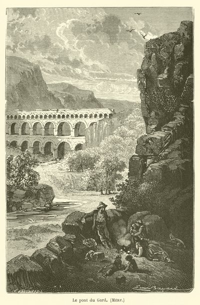 A ponte Gard, Mery de after Emile Antoine Bayard