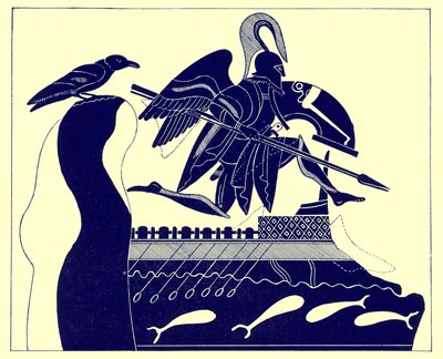O fantasma de Patroklos, ilustração de pinturas de vaso grego por JE Harrison e DS MacColl, publicou 1894 (imagem realçada digital) de after English School