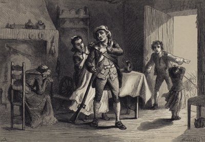 Um homem dos minutos se preparando para a guerra de after Felix Octavius Carr Darley