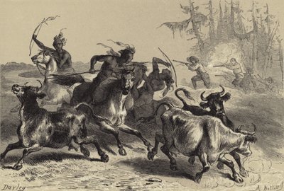 Índios saqueando as plantações da Carolina do Sul de after Felix Octavius Carr Darley