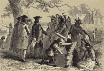 Tratado de Penns com os índios de after Felix Octavius Carr Darley