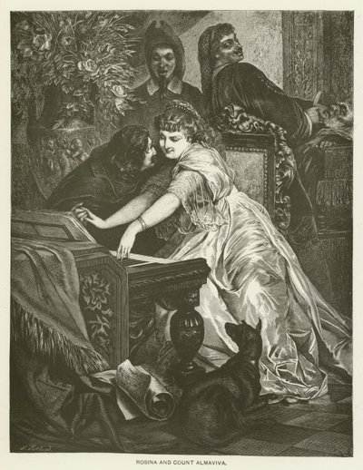 Rosina e conde Almaviva de after Ferdinand Keller