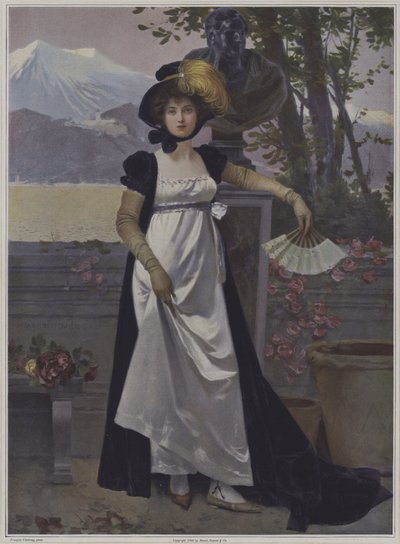 Retrato de uma mulher de after Francois Flameng