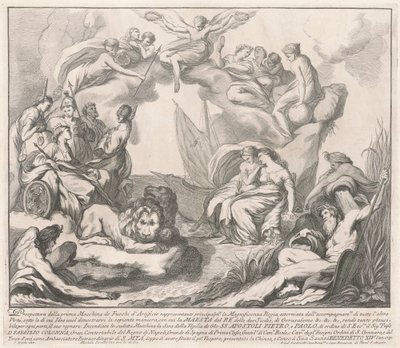A Prima Macchina para a Chinea de 1741: Alegoria da Magnificência Real de after François Hutin Miguel de Sorellò