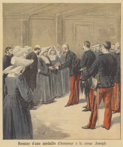 Apresentação de uma medalha à irmã Joseph de after Frederic Theodore Lix