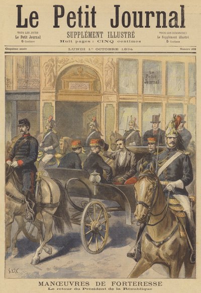 Presidente Casimir-Perier voltando de assistir as manobras do Exército Francês de after Frederic Theodore Lix