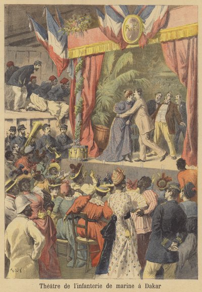 Teatro dos Marines franceses em Dakar, Senegal de after Frederic Theodore Lix
