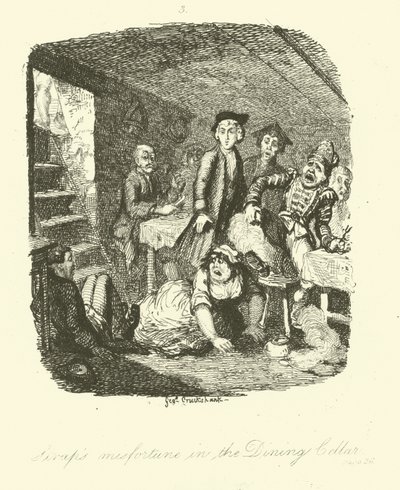 Ilustração para Roderick Random por Tobias Smollett de after George Cruikshank