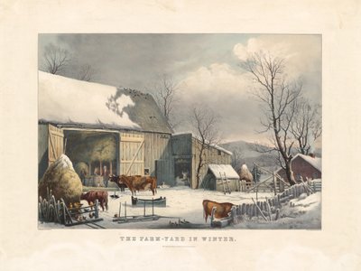 O pátio da fazenda no inverno de after George Henry Durrie