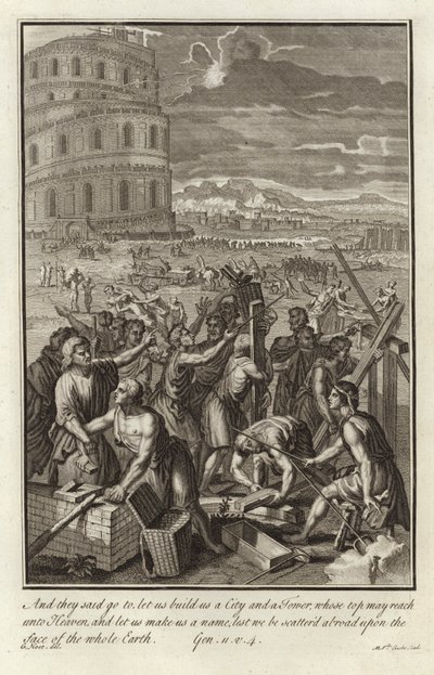 A torre de babel de after Gerard Hoet
