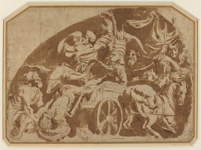 Vôo de Meriones, com Coeranos Mortos sendo arrastados da Carruagem de after Giulio Romano