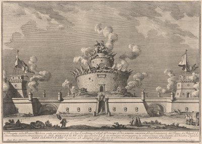 A Prima Macchina para a Chinea de 1759: Uma Fortaleza de after Giuseppe Palazzi Giuseppe Vasi after Paolo Posi