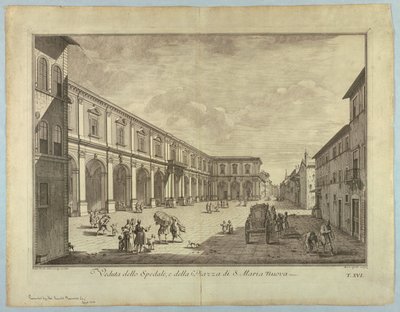 Vista de Florença, Placa de "Escolha da XXIV Vistas dos principais bairros, praças, igrejas e palácios da cidade de Florença" de after Giuseppe Zocchi