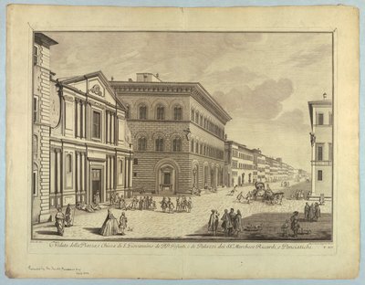 Vista de Florença, Placa de "Escolha da XXIV Vistas dos principais bairros, praças, igrejas e palácios da cidade de Florença" de after Giuseppe Zocchi