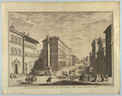 Vista de Florença, Placa de "Escolha da XXIV Vistas dos principais bairros, praças, igrejas e palácios da cidade de Florença" de after Giuseppe Zocchi