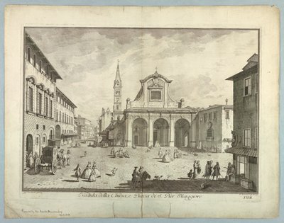 Vista de Florença, Placa de "Escolha da XXIV Vistas dos principais bairros, praças, igrejas e palácios da cidade de Florença" de after Giuseppe Zocchi