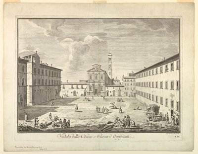 Vista de Florença, Placa de "Escolha da XXIV Vistas dos principais bairros, praças, igrejas e palácios da cidade de Florença" de after Giuseppe Zocchi