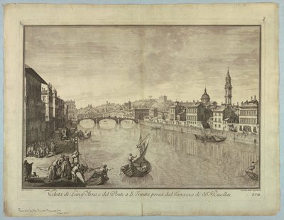 Vista de Florença, Placa de "Escolha da XXIV Vistas dos principais bairros, praças, igrejas e palácios da cidade de Florença" de after Giuseppe Zocchi